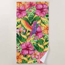 Check spelling or type a new query. Tropical Paradise Hawaiian Island Sugarbird Flower Beach Towel Zazzle Com Custom Beach Towels Tropical Paradise Flower Bedding