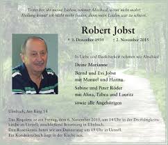 Traueranzeigen von Robert Jobst