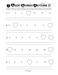 Valentine S Day Number Patterns Free Worksheet Valentine Math Worksheet Pattern Worksheet Number Patterns Worksheets