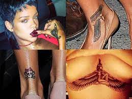 The recording artist from barbados uses her tattoos like she does her music, to express herself and show the world. Rihanna S Tattoo Collection In Pictures Celebrity Tattoos