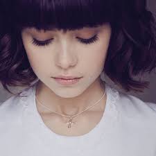 Girl's Sterling Silver Cherish Diamond Cross Necklace