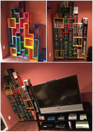 Tetris Wall O Games Shelves In 2020 Video Game Shelf Video Game Rooms Games