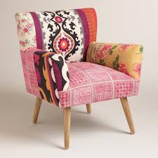 Mixed Print Etta Chair Boho Chair Printed Accent Chairs Colorful Accent Chairs