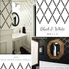 Black And White Wall Stencil Designs Black And White Wall Stencil Ideas Royal Design Studio White Wall Stencil Stencils Wall Home Wall Decor