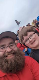 The boys went to Monster Trucks for his birthday 🎂 🛻 until it poured and  then Bubby was done 😅