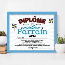 Cadre Diplome Parrain Cadre Diplome Parrain Cadeau Rigolo