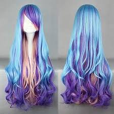 22 99 Cosplay Perucken Damen 32 Zoll Hitzebestandige Faser Blau Anime Punk Hair Hair Cabelo Kawaii Cabelo Lindo