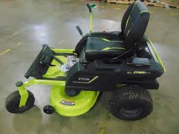 The ryobi riding lawn mower is suitable for the individual who wants to contribute positively towards the environment, eliminating carbon the purpose of the ryobi riding lawn mower is to enable the user to maintain and cut large areas of lawn and larger outdoor spaces while utilizing battery power. Ryobi 42 In 100 Ah Battery Electric Zero Turn Riding Mower Ry48ztr100 Mn Home Outlet Auction Burnsville 98 K Bid