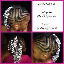2 Year Old Cornrows Braided Up In To A Waterfall With Beads At The End 25 00 For Braids 35 00 With The B Little Girl Braids Braids Kids Braided Hairstyles