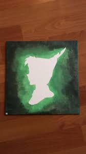 Peter Pan Silhouette Made With Acrylic Paint Silhouette Painting Peter Pan Painting Peter Pan Silhouette