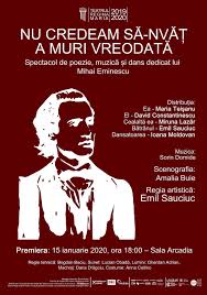 C este litera cu care încep cele mai multe cuvinte în limba română. Nu Credeam SÄƒ NvÄƒÈ› A Muri VreodatÄƒ Spectacol De Poezie MuzicÄƒ È™i Dans Dedicat Lui Mihai Eminescu Teatrul Regina Maria