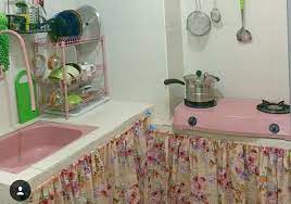 Koleksi Gorden Tirai Kolong Dapur Yang Membuat Dapur Lebih Cantik Dan Rapi Desain Rumah Unik Dapur Tirai Bak Cuci Piring