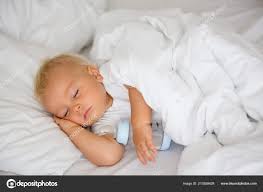 Cute Little Baby Boy Sleeping Bottle Formula Milk Tired Child Stock Photo By C T Tomsickova 213558428