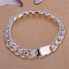 25th anniversary gifts for him anniversary gift guides tell us that the traditional (and modern) 25th wedding anniversary gift is silver. Silver Color Plated Bracelets Noble Wedding For Women Men Noble Solid Fashion Gifts 10mm Square Nice Jewelry Bracelets H032 Jewelry Mix Jewelry Ankle Braceletsjewelry Fashion Bracelet Aliexpress