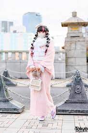 RinRin Doll Wearing a Kimono & Twintails Hairstyle on The Street in  Harajuku – Tokyo Fashion