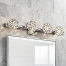 Tiara Crystal Sphere 28 Wide 4 Light Chrome Bath Light 7g240 Lamps Plus Crystal Bathroom Lighting Crystal Tiaras Crystal Sphere