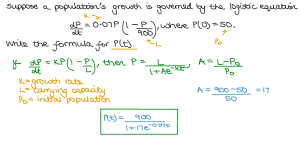 This realization gave rise to the ipat equation which pointed out that carrying capacity for humans was a various estimates of human carrying capacity also demonstrate in a general way the relationships among. Question Video Finding The Solution Of Logistic Differential Equations Nagwa