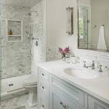 Dal tile salerno series 12x12 floor, 6x6 and 2x2 accent walls with chair rail. Shower With Marble Chair Rail Design Ideas