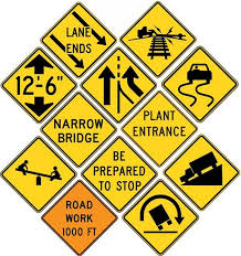 common road safety symbols chart and their meanings of