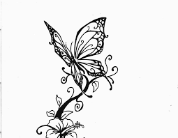 Simple butterfly outline for women named lucy. 55 Butterfly Flower Tattoos