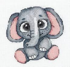 Simple pattern of a baby elephant for boys and girls who adore this cute animal. Klart Lola The Elephant Cross Stitch Kit 123stitch
