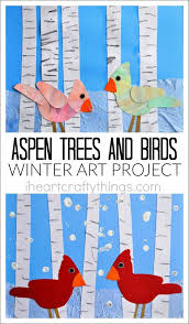Aspen Tree And Birds Winter Art Project Toddler Art Projects Winter Art Projects Winter Art Lesson
