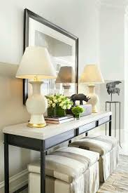 Striped Ottomans Stylish Under A Console Table Home Decor Home Interior