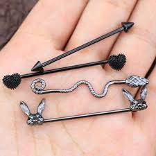2pcs 4pcs set industrial barbell piercing long earrings bar etsy in 2021 body jewelry ears industrial bar earring industrial piercing jewelry