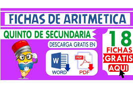 Además de las fichas para imprimir, también encontramos actividades en otros formatos: Fichas De Aritmetica Para Quinto De Secundaria Descarga Matematicas