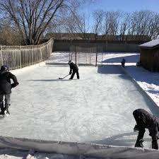Plan to make the frame for your backyard ice rink on the flattest part of your property. Ice Rink Tarp Ice Rink Kit Rink In A Box Rink Liner Hockey Canadian Equipment Outfitters Ceo