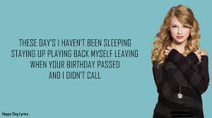 I miss your tan skin, your sweet smile so good to me, so right and how you held me in your arms that september. Back To December Taylor Swift Lyrics Youtube