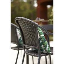 Style Selections Pelham Bay Matte Black Wicker Stackable Metal Stationary Dining Chair S With Woven Seat Lowes Com Dining Chairs Chair Wicker