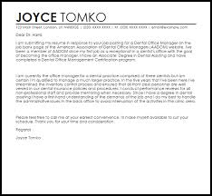 Dental Office Manager Cover Letter Sample Cover Letter Templates Examples