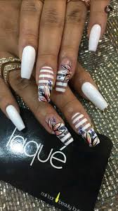 Black And White Striped Nails Coffin Pin On Beauty