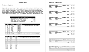 Bank deposite slip of nbp / how to fill deposit slip : Duplicate Deposit Slips Group Project 3 Problem 1 Chegg Com