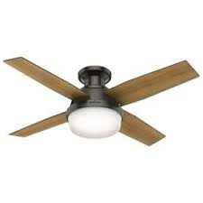 Hunter 53091 builder deluxe ceiling fans flush mount with light remote control this is an affordable model of hunter brand. Hunter Dempsey 44 In Noble Bronze Led Indoor Flush Mount Ceiling Fan With Remote 4 Blade Lowes Com Ceiling Fan With Light Ceiling Fan Ceiling Fan With Remote