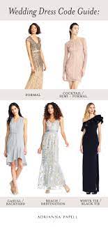A What To Wear Guide For Any Wedding Dress Code Semi Formal Dresses For Wedding Wedding Guest Dress Summer Dress Code Wedding