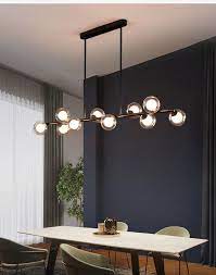 Nordic Modern Simple Bubble Ball Long Strip Chandeliers Minimalist Crea Black Chandelier Dining Room Modern Chandelier Dining Living Room And Dining Room Decor