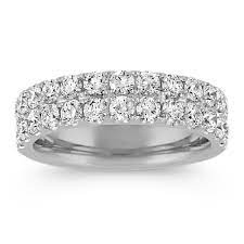 Double Row Pave Set Diamond Wedding Band Mens Diamond Wedding Bands Diamond Wedding Bands Engagement Ring White Gold