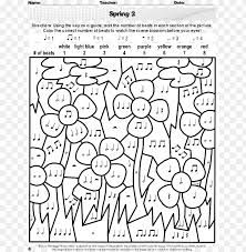 Printable coloring pages for adults flowers. Click To Expand Color By Music Thumbnail Music Color Page By Number Png Image With Transparent Background Toppng