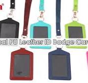 Foska Office PU Color Name Card Badge Holder with Lanyards ...