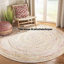 Rug Rag Braided Round Rug Meditation Mat Mandala Rug Bohemian Decor Colourful Area Rug Home Decor Rug Floor Jute Round Rug Natural Jute Rug Jute Area Rugs