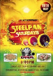 Steelpan Music On May 19th Singhs Roti Shop Restaurant And Bar In Queens Dna Music Music Flyer Music
