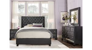 Sofia Vergara Paris Black 5 Pc King Upholstered Bedroom King Bedroom Sets Black King Bedroom Sets Bedroom Sets Queen Bedroom Sets