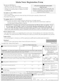 Free Idaho Voter Registration Form Register To Vote In Id Pdf Eforms Free Fillable Forms