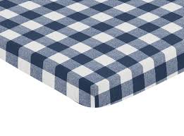 Our sweet dreams crib sheets are made of the absolute softest 100% peached cotton. Buffalo Check Navy Blue And White Mini Crib Sheet