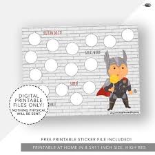 Super Hero Reward Chart Kids Chart Reward System