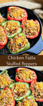Chicken Fajita Stuffed Peppers Recipe Delicious Dinner Made With Red And Green Bell Peppers Stuffed With Stuffed Peppers Peppers Recipes Green Pepper Recipes