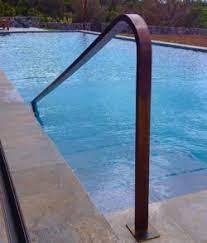 Pool handrails are mainly used to provide a helping hand to the swimmers when they are getting out of a pool. Pin On Pool Railings