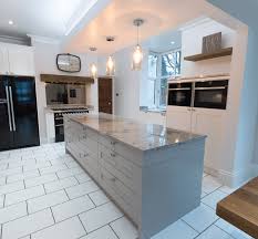 traditional shaker style kitchen with a